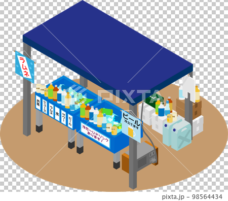 Isometric drink stall illustration Isometric drink stall illustration 98564434