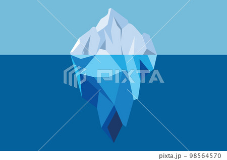 Iceberg Floating in Blue Ocean Vector Illustration 98564570