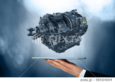 Hand with digital tablet Hand with digital tablet 98564694
