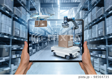 Warehouse manager with digital tablet 98564735