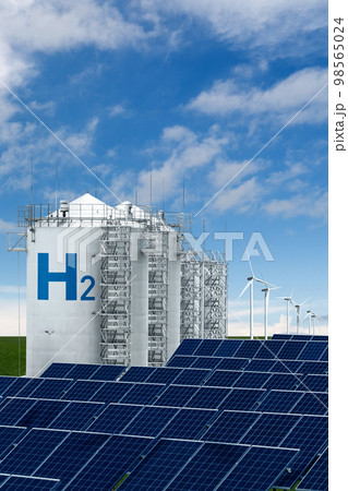 Hydrogen factory concept. Hydrogen factory concept. 98565024