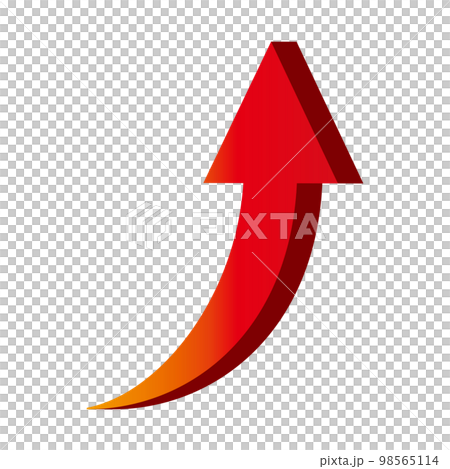 立體箭頭插畫單品紅色上升 98565114