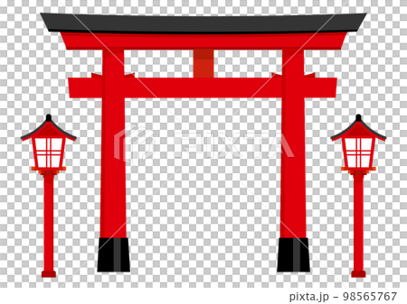 神社鳥居和燈籠 98565767