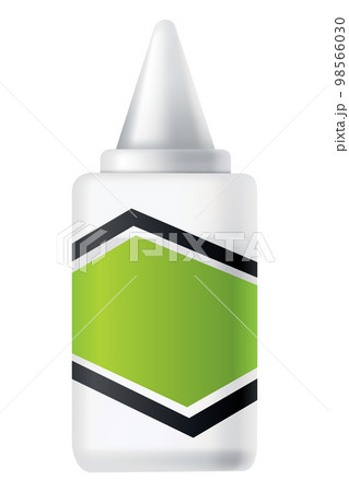 Glue bottle. Plastic container of office supplies collection. Type adhesive product. Vector packaging design illustration Glue bottle. Plastic container of office supplies collection. Type adhesive product. Vector packaging design illustration 98566030