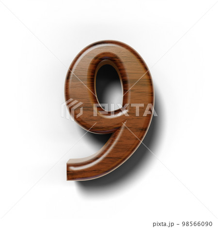 木製の3D数字 木製の3D数字 98566090