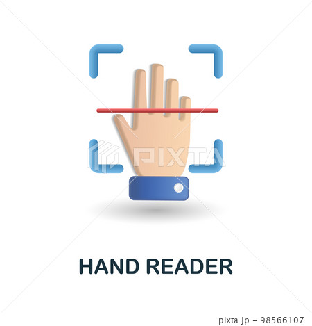Hand Reader icon. 3d illustration from security collection. Creative Hand Reader 3d icon for web design, templates, infographics and more 98566107