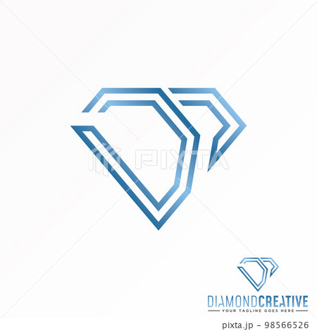 Letter or word DC font in double lines diamond image graphic icon logo design abstract concept vector stock. Can be used as a symbol related to initial or jewelry 98566526