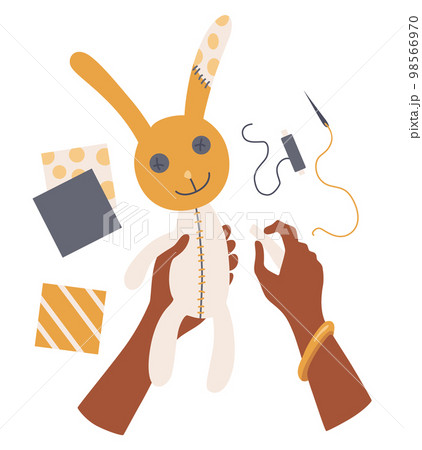 Handcraft creative workshop. Handmade hobby, creative work and art. Hands create crafts. Making decorative craftwork. Art crafts class vector banner for children 98566970