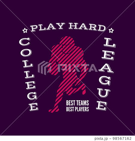 T shirt design play hard with american football Vector Image