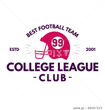 American football college team badge logo Vector Image