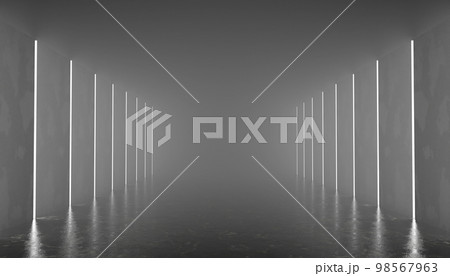 Future cement floor and wall background technology interior concept.3d illustration 98567963