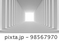 3d rendering white corridor pillars background render 98567970