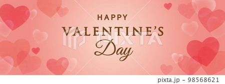 バレンタイン　ピンクの水彩ハート背景 98568621