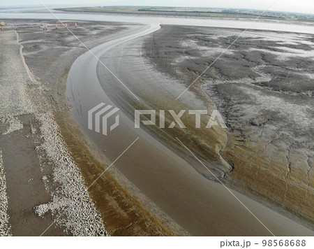 有明海河口の干潟　ドローン空撮 98568688