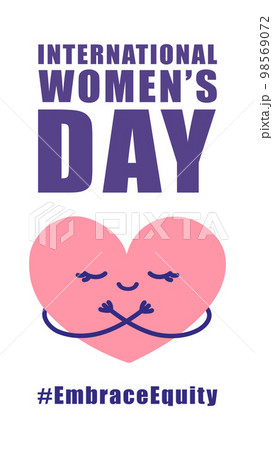 International womens day concept poster. Embrace equity woman illustration background. 98569072