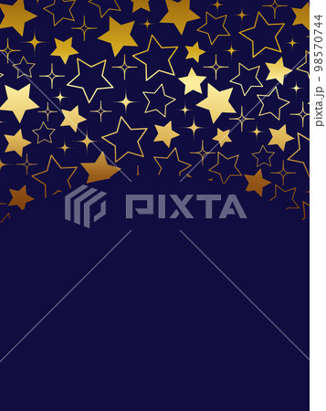 キラキラと星の背景　縦位置　ネイビー＆ゴールド 98570744