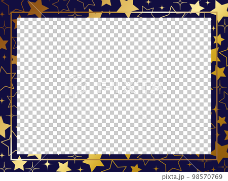 Glittering star pattern frame horizontal position navy & gold 98570769
