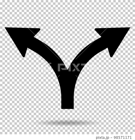 將道路一分為二的標誌 將道路一分為二的標誌 98571171