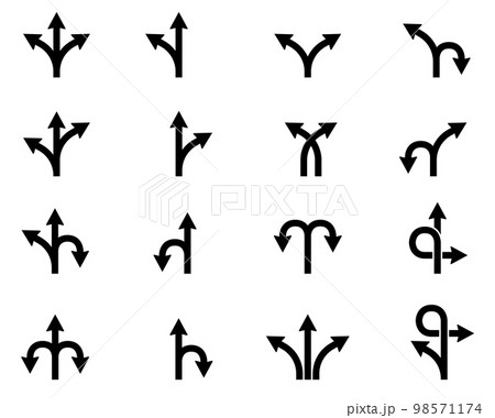 分岐する矢印のアイコンセット 98571174