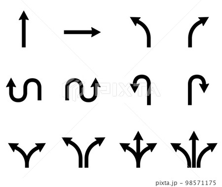 分岐する矢印のアイコンセット 98571175