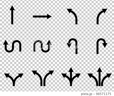 Diverting arrow icon set 98571175