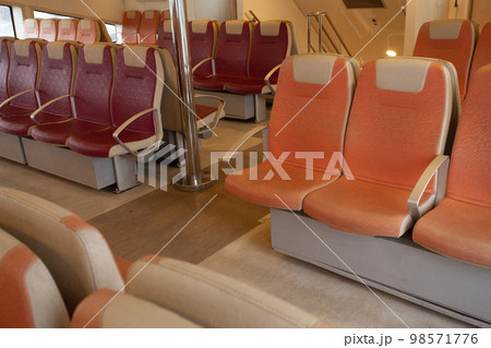 Empty passengers seat in ferry boat Empty passengers seat in ferry boat 98571776