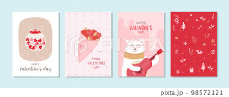Valentine's day.February 14. Design with cute animal.love, couple, heart, valentine,Vector illustrations. Valentine's day.February 14. Design with cute animal.love, couple, heart, valentine,Vector illustrations. 98572121