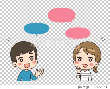 Conversation people upper body balloon illustration Conversation people upper body balloon illustration 98572131