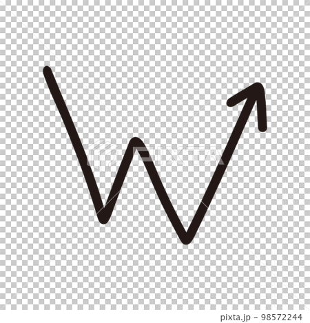 手描きの矢印　急上昇　黒 98572244