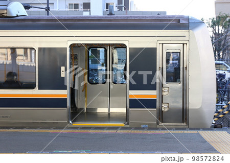 放出駅に停車中の「JR西日本207系電車」 放出駅に停車中の「JR西日本207系電車」 98572824