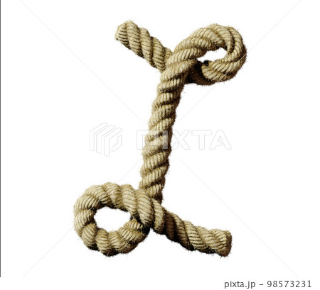 old natural fiber rope bent in the form of letter Z 98573231