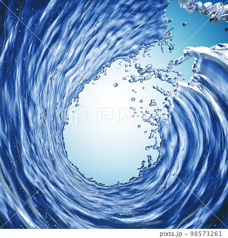 blue water splash isolated on blue background 98573261