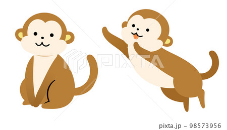かわいい猿の全身イラストのイラスト素材 [98573956] - PIXTA