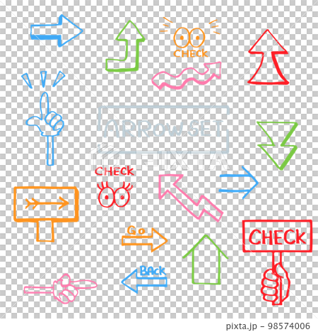 彩色手繪箭頭集 彩色手繪箭頭集 98574006