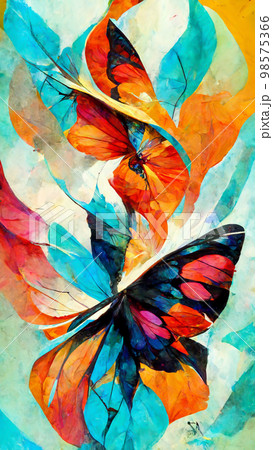 abstract art butterfly flying colorful dazzling illustration Generative AI Content by Midjourney 98575366