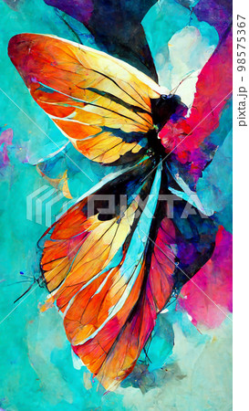 abstract art butterfly flying colorful dazzling illustration Generative AI Content by Midjourney 98575367