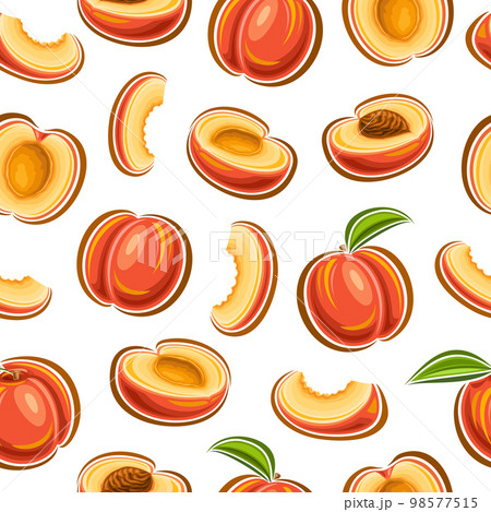 Vector Peach Seamless Pattern 98577515