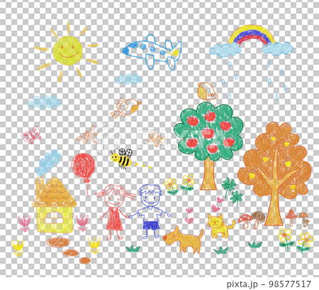 kids doodle art 98577517