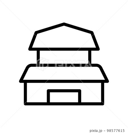Floorhouse icon line isolated on white background. Black flat thin icon on modern outline style. Linear symbol and editable stroke. Simple and pixel perfect stroke vector illustration 98577615