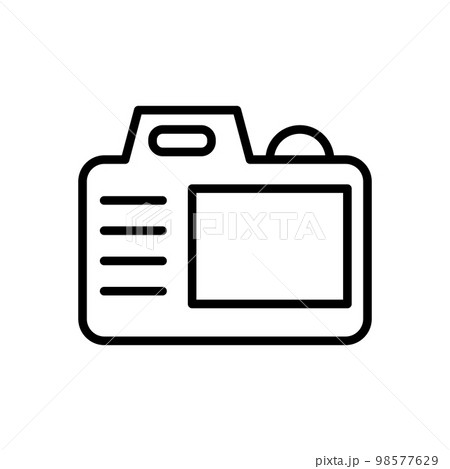 Camera back icon line isolated on white background. Black flat thin icon on modern outline style. Linear symbol and editable stroke. Simple and pixel perfect stroke vector illustration 98577629