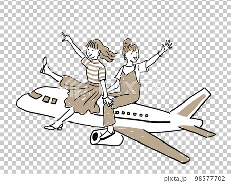 飛機上的女孩要去兩人旅行 飛機上的女孩要去兩人旅行 98577702