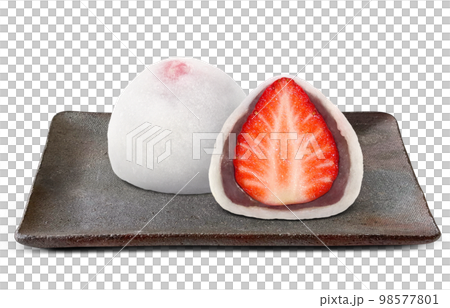 strawberry daifuku strawberry daifuku illustration real 98577801