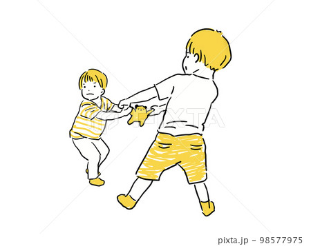おもちゃを取り合う子ども 98577975