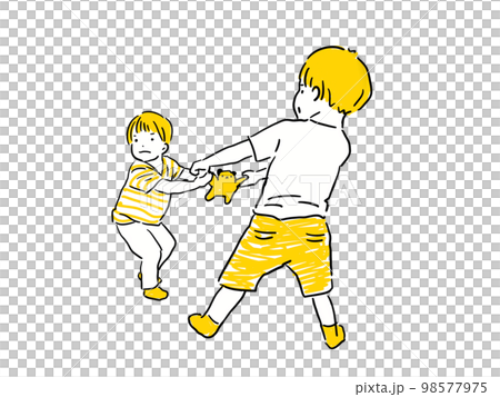 おもちゃを取り合う子ども 98577975