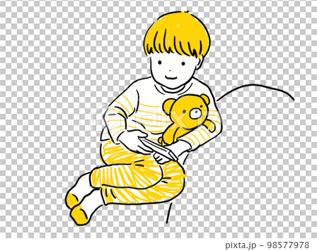 男孩用絨毛玩具玩遊戲 男孩用絨毛玩具玩遊戲 98577978