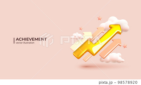 Business Arrow Target Direction - 3D Concept to Success. Vector illustration 98578920
