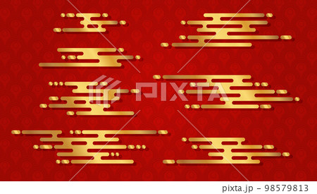 Traditional asian clouds. Gold luxury Chinese and Japanese cloudy design Traditional asian clouds. Gold luxury Chinese and Japanese cloudy design 98579813