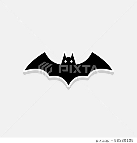 Halloween bat icon with glowing eyes, Halloween holiday. 98580109