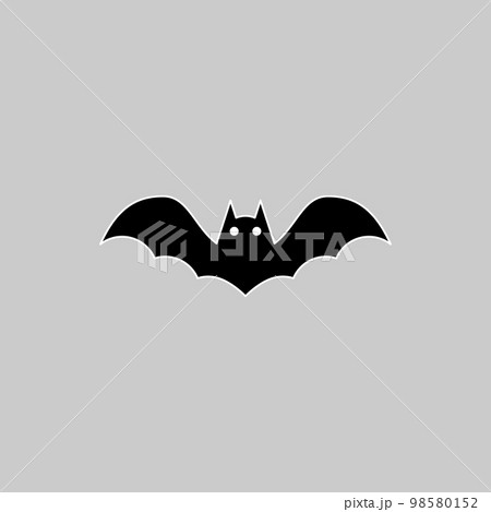 Halloween bat icon with glowing eyes, Halloween holiday. Halloween bat icon with glowing eyes, Halloween holiday. 98580152