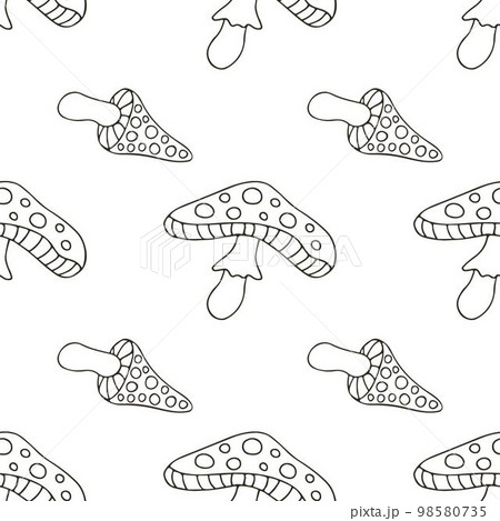 Autumn mood. Illustration in hand draw style. Seamless pattern Autumn mood. Illustration in hand draw style. Seamless pattern 98580735